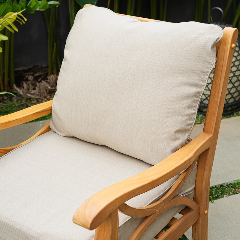 Cambridge Casual Lowell Teak Patio Club Chair with Cushion