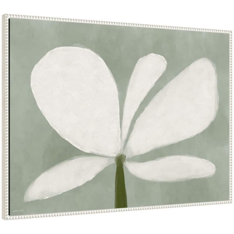 Kate and Laurel White Floral No. 2 by Gabrielly Guedes Framed Canvas Wall Art Print - 28x38 - White