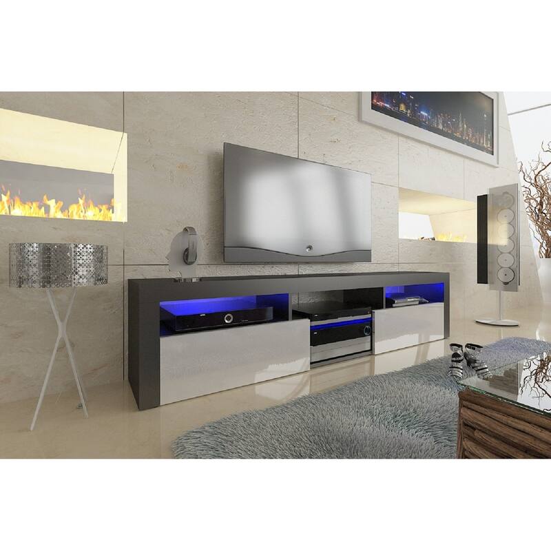 Bari 200 Wall Mounted Floating 79" TV Stand with 16 Color LEDs