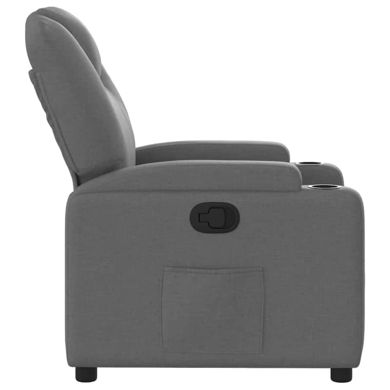 vidaXL Recliner Chair Dark Grey 100% Polyester, Metal, Plywood Single