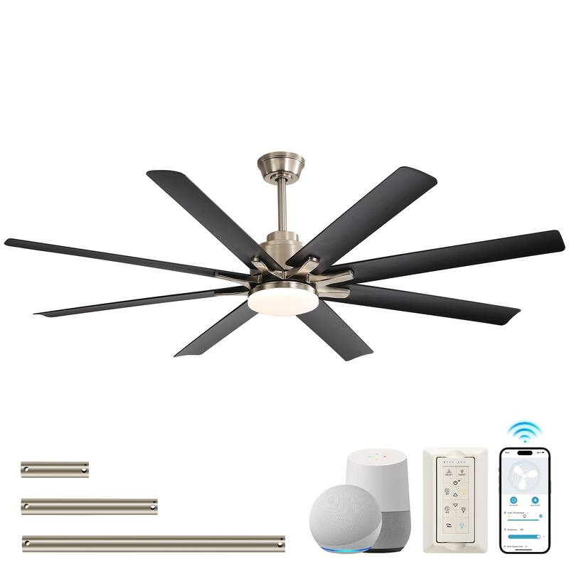 Modern Ceiling Fan With Light Smart Life APP Remote Control Timer For Alexa Google Bedroom Farmhouse