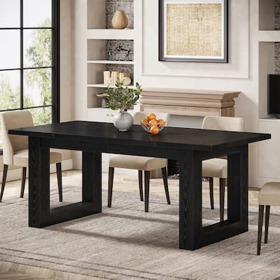 Farmhouse Dining Table for 4-6 People, 63-Inch Wood Kitchen Table
