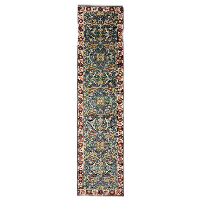 ECARPETGALLERY Hand-knotted Serapi Heritage Teal Wool Rug - 2'6 x 11'11 - Teal - 2'6 x 11'11