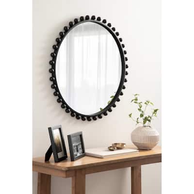 Kate and Laurel Beade Round Wall Mirror - 28x28