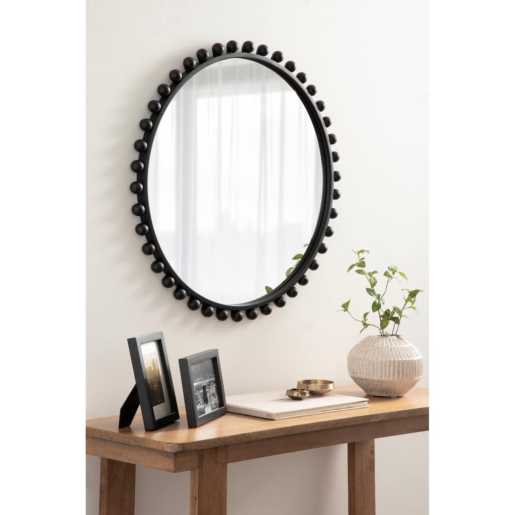 Kate and Laurel Beade Round Wall Mirror - 28x28