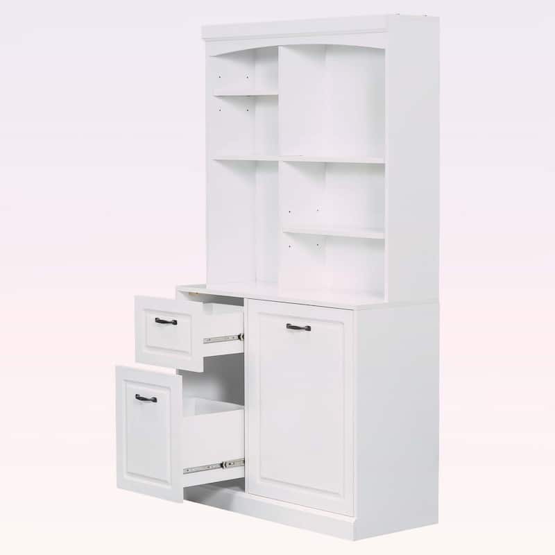 Bathroom Storage Cabinet with Tilt-Out Hamper,Drawers,Adjustable Shelves