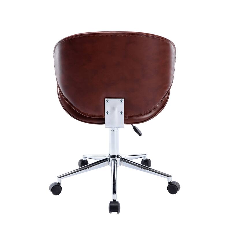 Porthos Home Rudi Office Chair, PU or Fabric or Velvet Upholstery, Chrome Legs