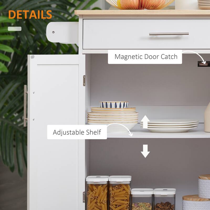 Kitchen Island Cart Rolling Trolley Cart With Drawer(no include stool)