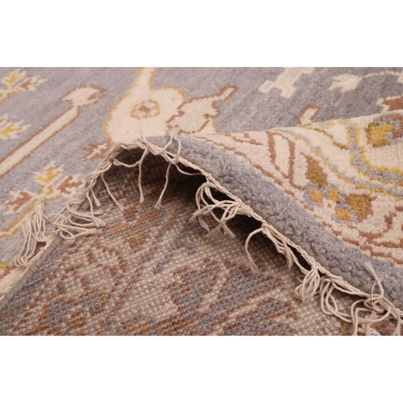 ECARPETGALLERY Hand-knotted Royal Oushak Light Denim Blue Wool Rug - 7'11 x 7'9