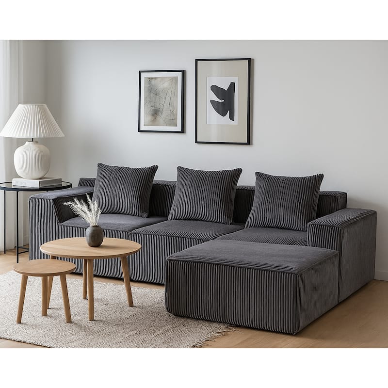 GDFStudio - Multi Person Modular Compression Sofa for Modern Living - Grey