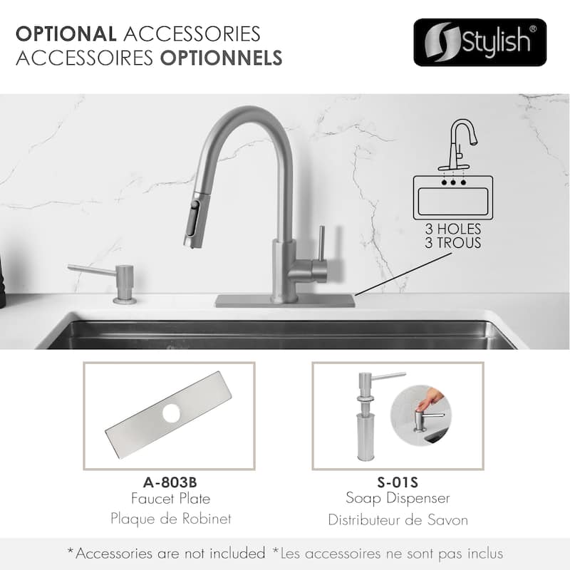 Modena Single Handle Brushed Gold Pull Down Kitchen Faucet with Reversible Osmosis