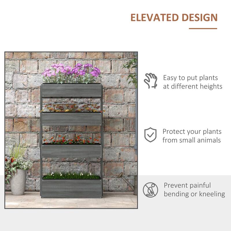 Elevated Self-Draining Vertical Planter or Flower Herb and Vegetable