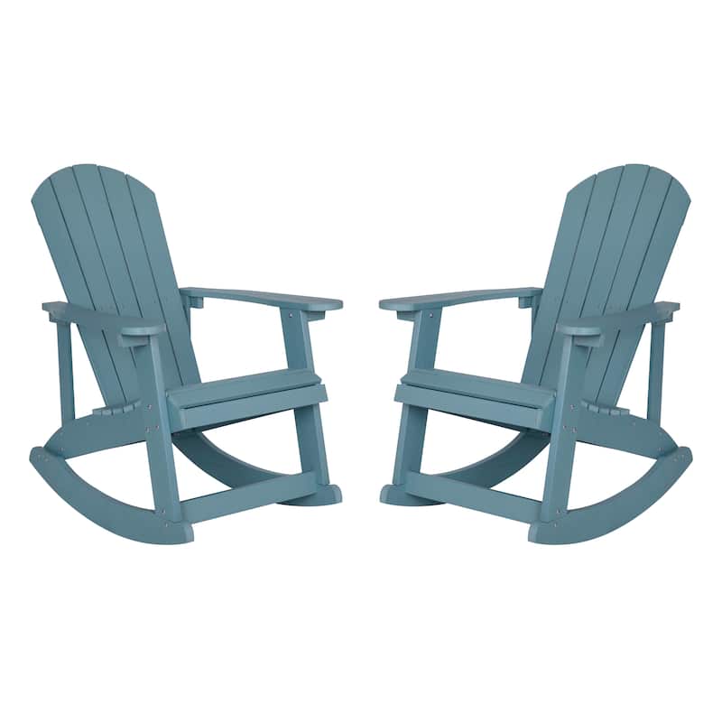 Adirondack Poly Resin Rocking Chairs for Indoor/Outdoor Use - 2 Pack