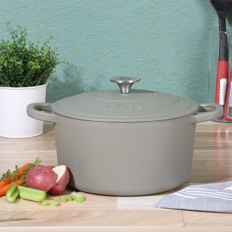 Crock Pot Artisan 5-Quart Round Dutch Oven - Matte Dusty Pink