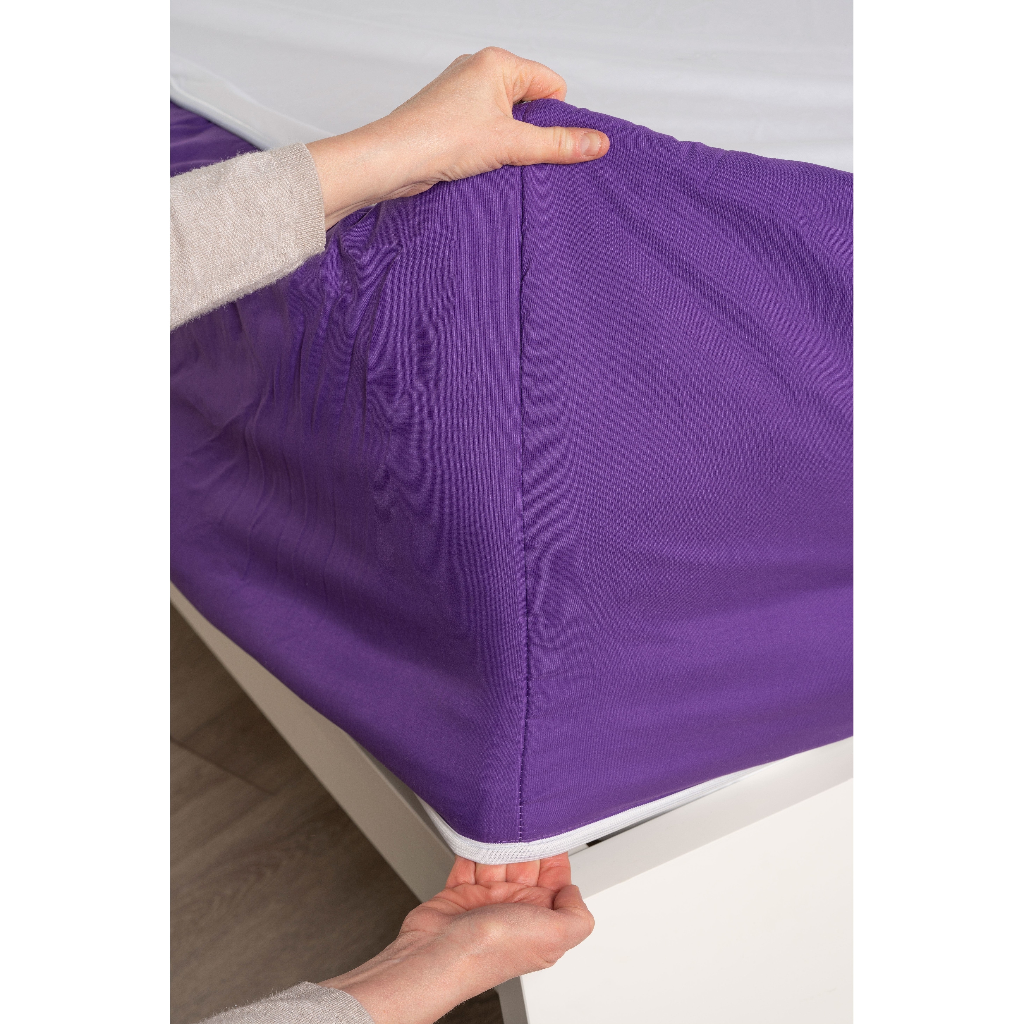 薄紫の掛け布団 Siscovers Bunkie Deluxe Microfiber Solid Modern Purple Bedding Set