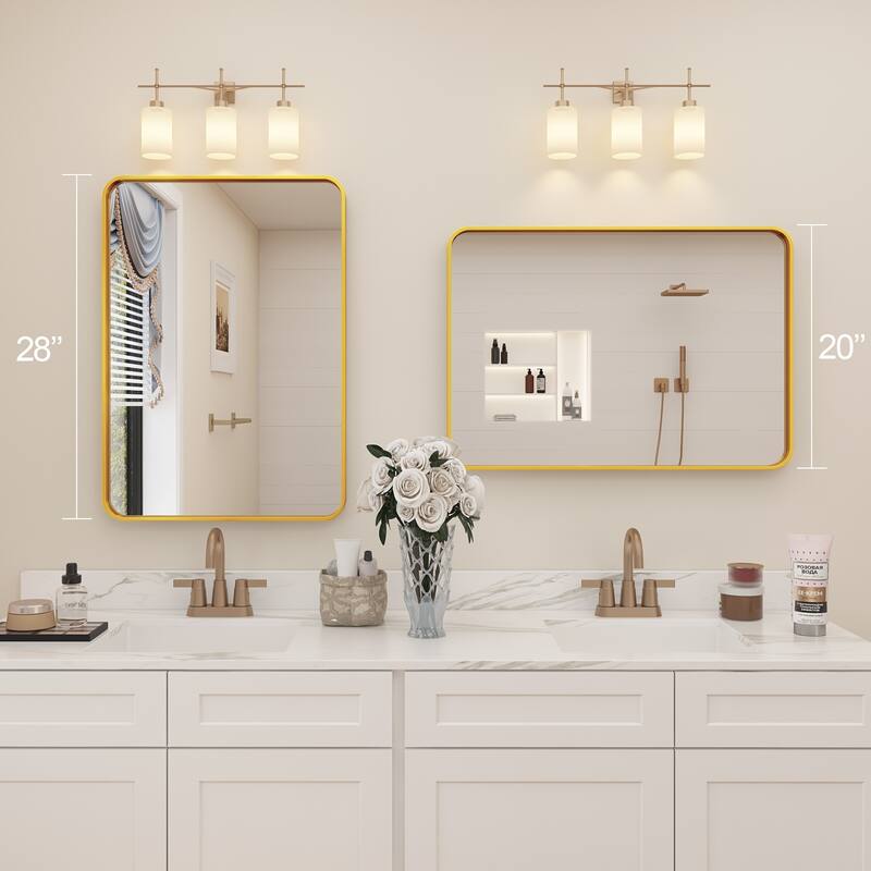 Aluminum alloy Framed Tempered Glass Wall Bathroom Vanity Mirror