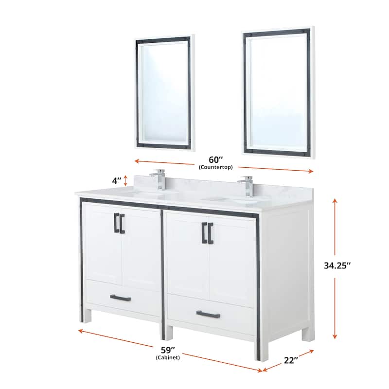 Ziva Bath Vanity and White Quartz Top