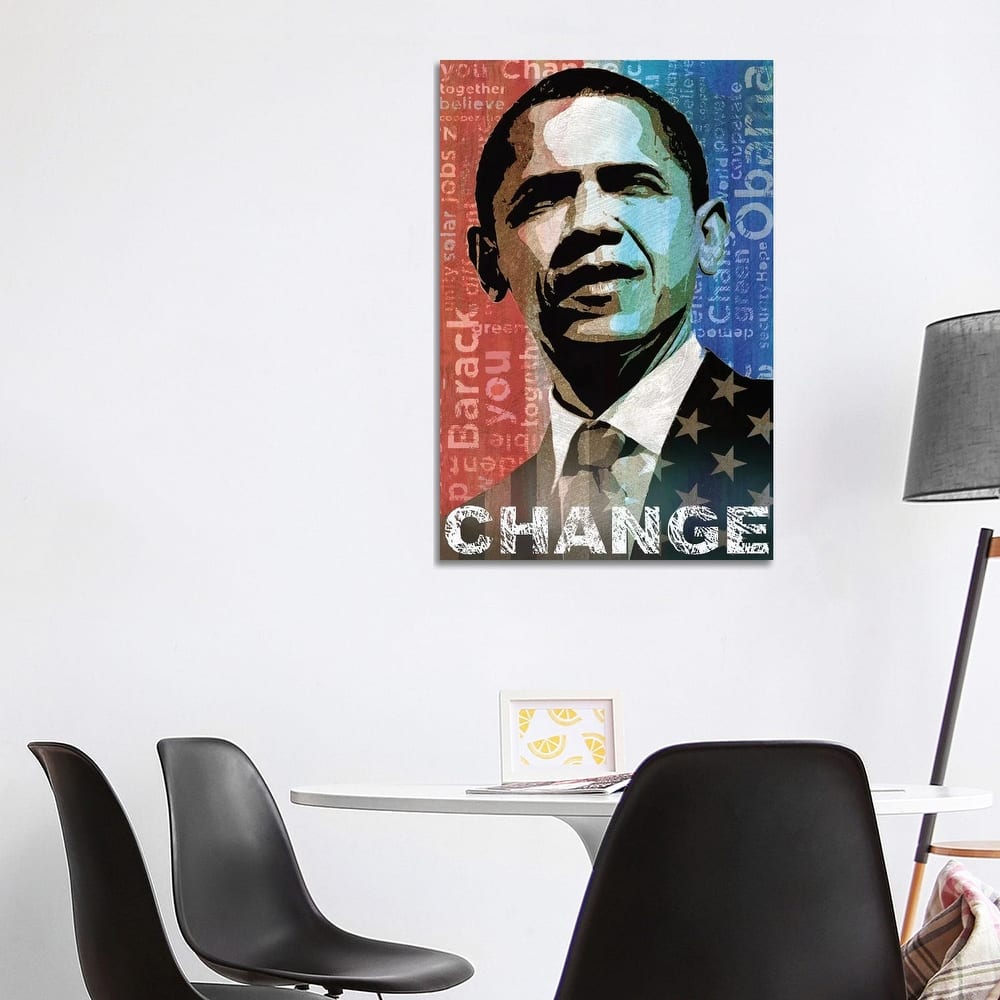 iCanvas "Obama: Change" by Keith Mallett Canvas Print
