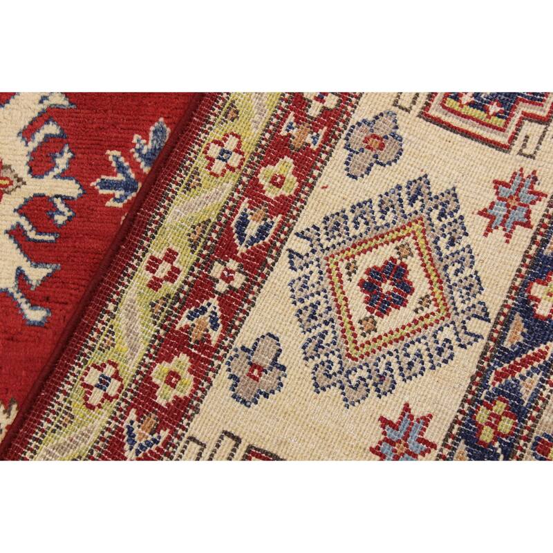 Bohemian Kazak Roselyn Red/Beige Wool Rug - 9'0'' x 12'1''