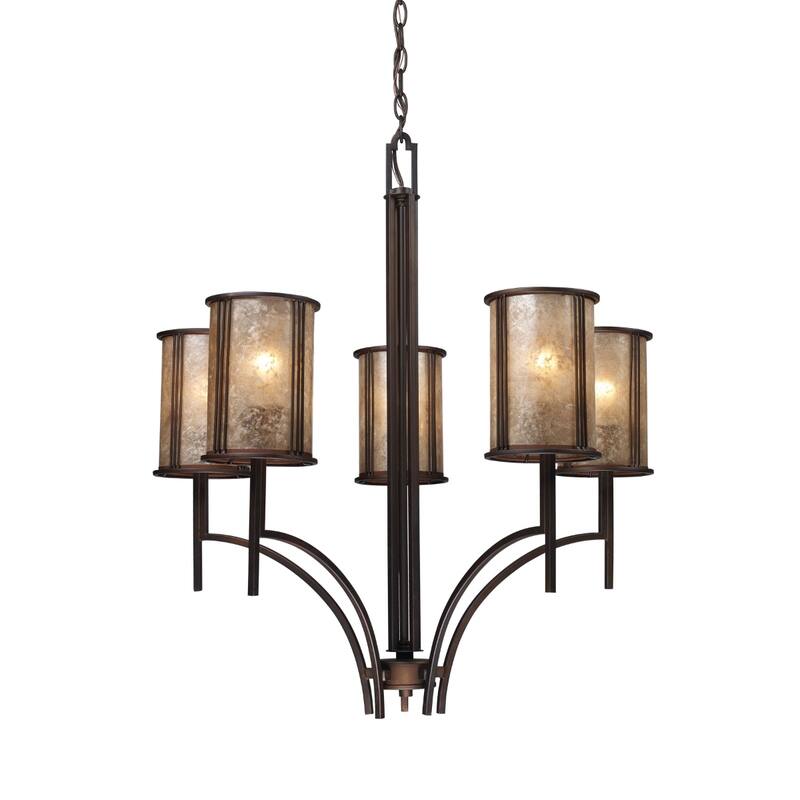 Barringer 29-inch Wide 5-Light Chandelier in Aged Bronze - 29in W x 29in D x 31in H