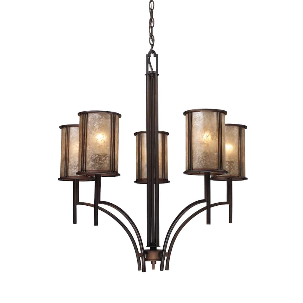 Barringer 29-inch Wide 5-Light Chandelier in Aged Bronze