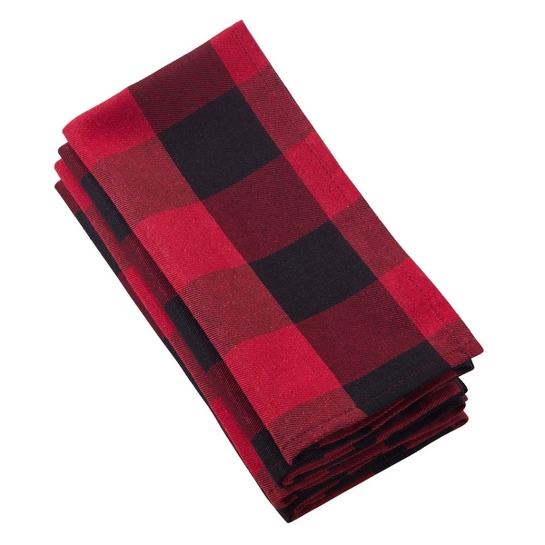 Buffalo Plaid Check Pattern Design Cotton Napkins (Set of 4). Opens flyout.