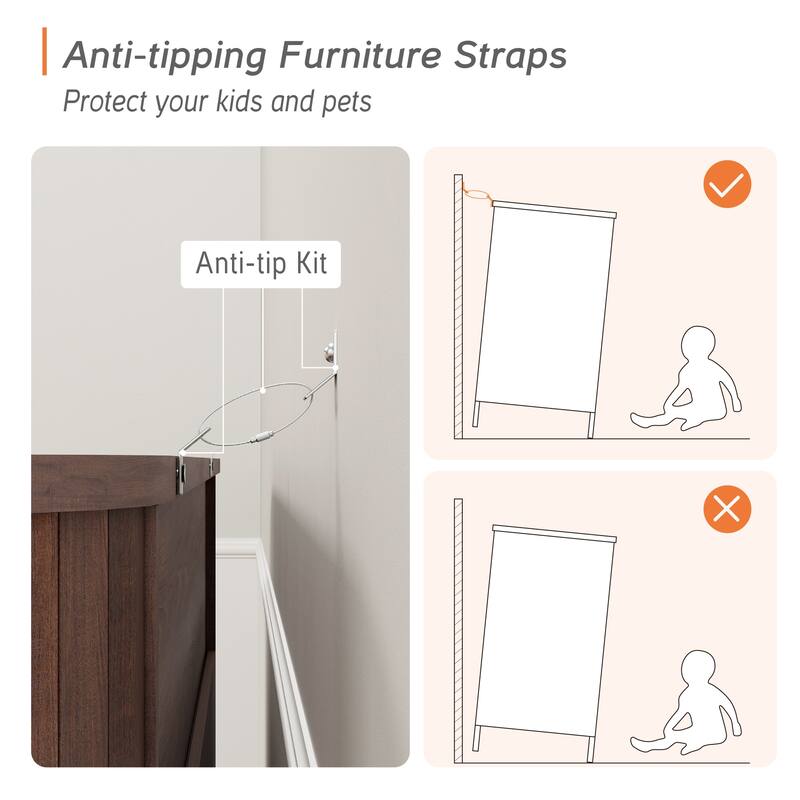 WAMPAT Fluted Dresser for Bedroom with 6 Drawers