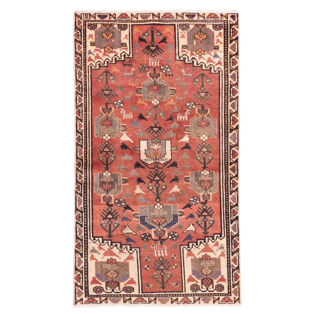 ECARPETGALLERY Hand-knotted Melis Vintage Dark Copper Wool Rug - 3'11 x 7'3