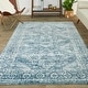 preview thumbnail 11 of 19, Pascale Distressed Border Area Rug 5'3" x 7' - Teal