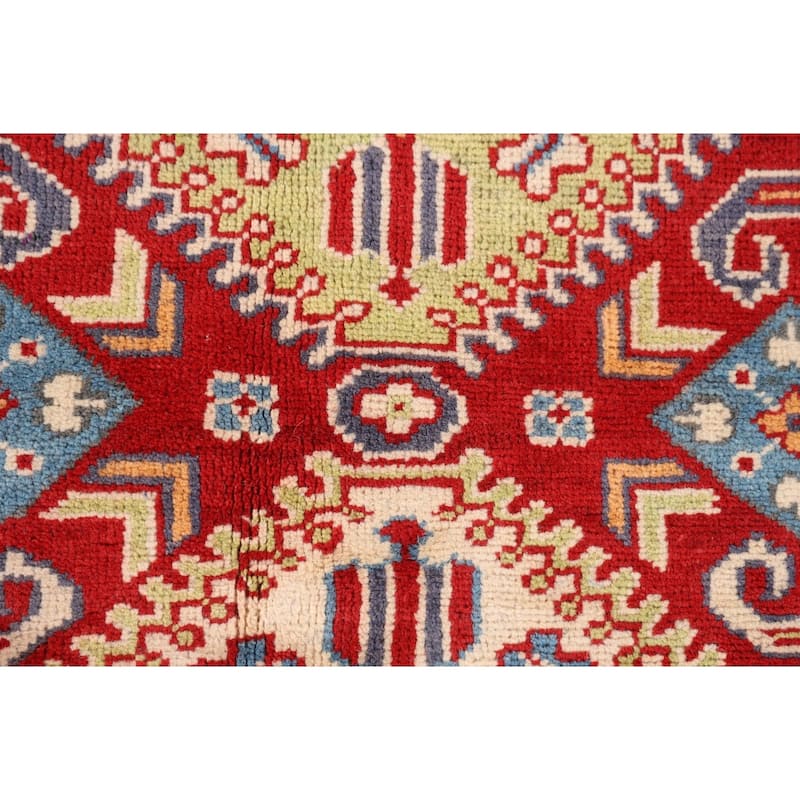 Red Kazak Oriental Area Rug Hand-Knotted Bedroom Wool Carpet - 4'3"x 6'0"