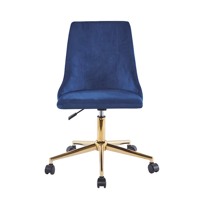 Porthos Home Rae Office Chair, Velvet Upholstery, Gold Chrome Legs