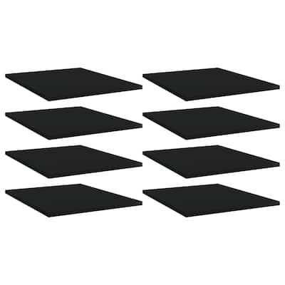 vidaXL Bookshelf Boards 8 pcs Black 15.7"x19.7"x0.6" Chipboard