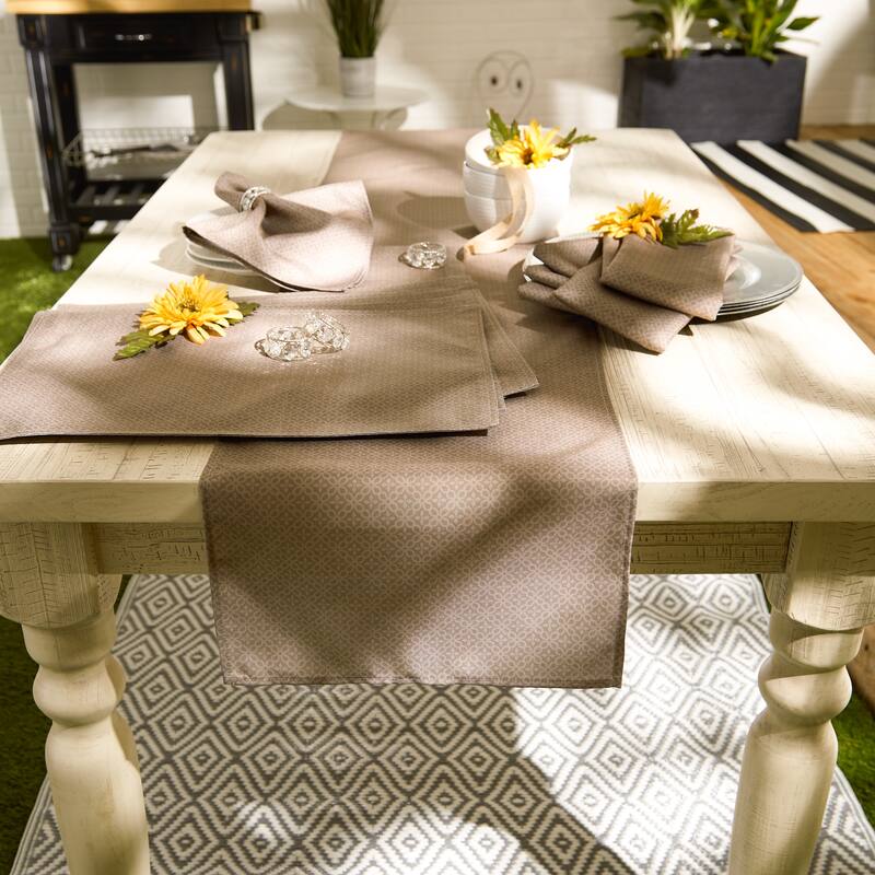DII Stone Tonal Lattice Print Outdoor Placemat (Set of 6)