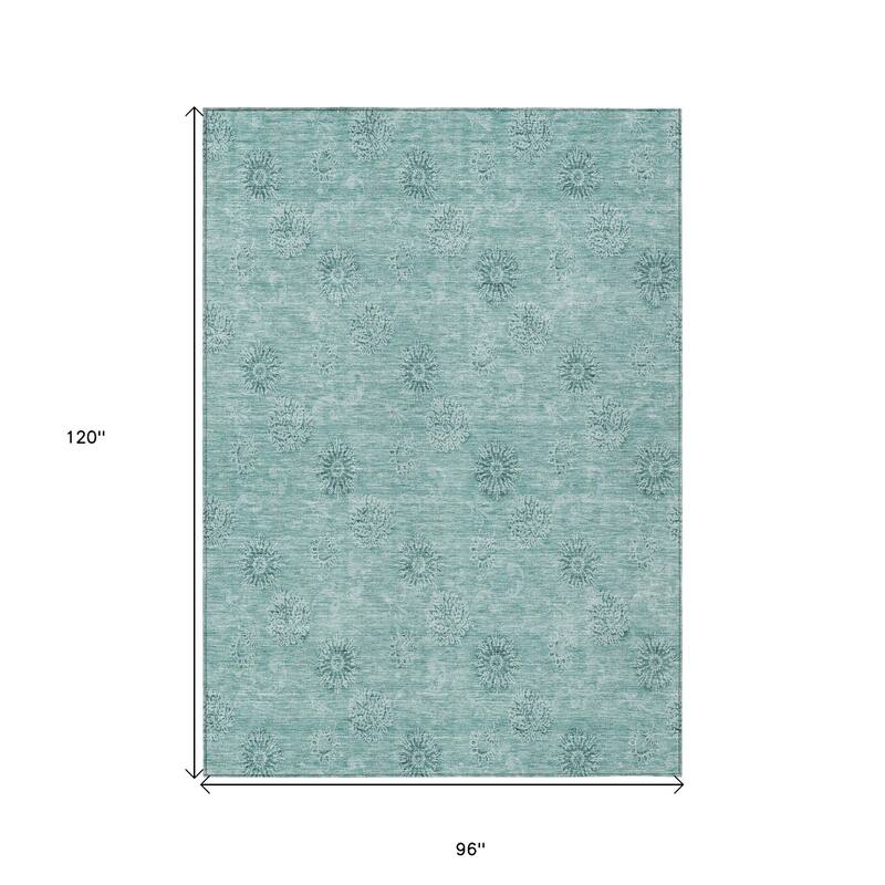 HomeRoots Floral Transitional Rectangle Outdoor Rug