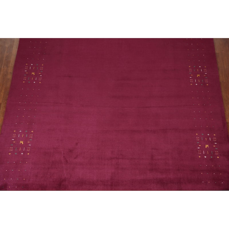 Gabbeh Indian Area Rug Handmade Purple Wool Carpet - 8'2" x 9'8"
