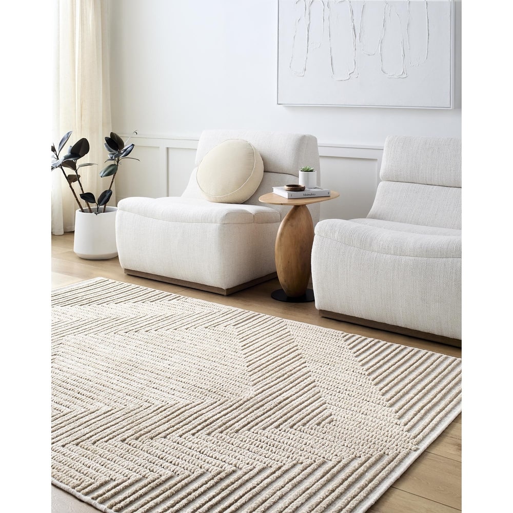 Livabliss Lyna Modern & Contemporary Diamond Washable Area Rug