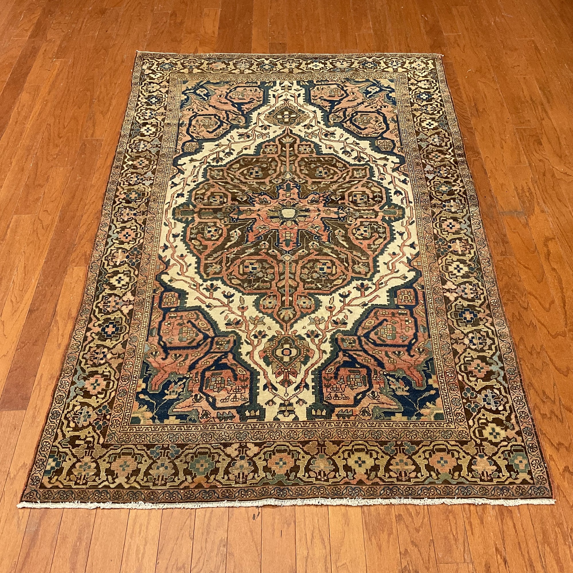 HERAT ORIENTAL Antique 1880s Farahan Wool Rug - 4'2" x 6'7"