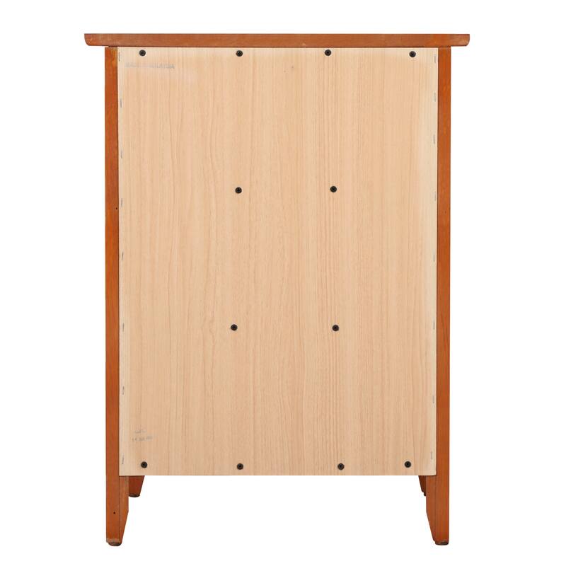 Oak Nightstand 25x19x15 Transitional Bedside Table with Three Drawers, Warm Stylish Finish and Compact Bedroom Storage