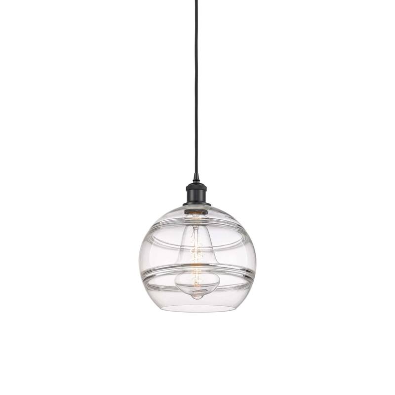 Innovations Lighting 516-1P-12-10 Rochester Pendant Rochester 10" Wide - Matte Black / Clear