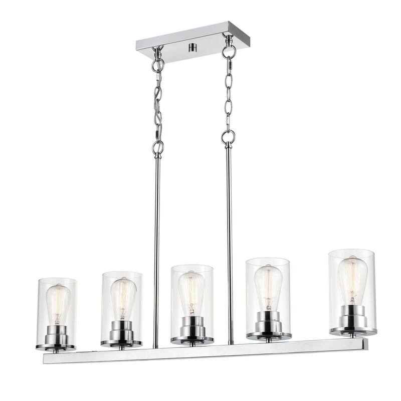 Millennium Lighting Verlana 5 Light Pendant Fixture in Multiple Finishes with Clear Glass Shades