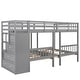 preview thumbnail 14 of 18, Simple Full Over Twin&Twin Triple Bunk Bed with Drawers and Guardrails