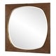 preview thumbnail 4 of 5, Solid Pine Wood Framed Beveled Square Wall Mirror - 40" - Antiqued Walnut Stain Finish