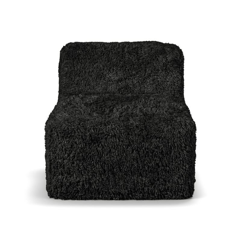 Furniture of America Ylena Modern 5-Piece Faux Fur Foam Modular Armless Compressed Sectional Sofa with Ottoman