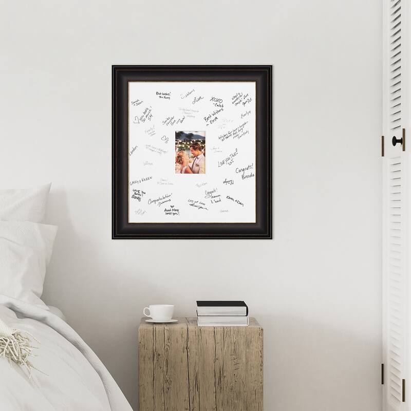 Trio Signature Mat Picture Frame - Autograph Photo Frame Guest Book Alternative for Weddings, Graduations, or Retirement