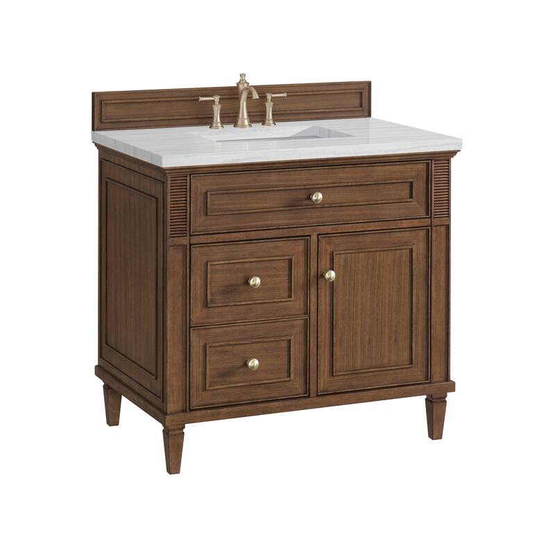 James Martin Vanities Lorelai 36" Single Vanity, Mid-Century Walnut