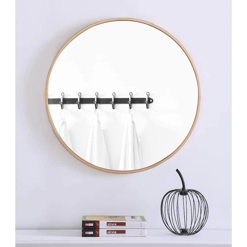 Strick & Bolton Prine 24-inch Metal Frame Round Mirror