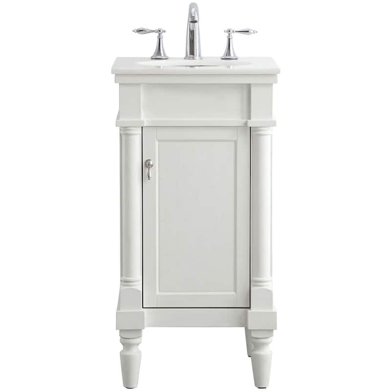 Elegant Lighting VF13018-VW Lexington 18" Free Standing Single Basin - Antique White - Painted