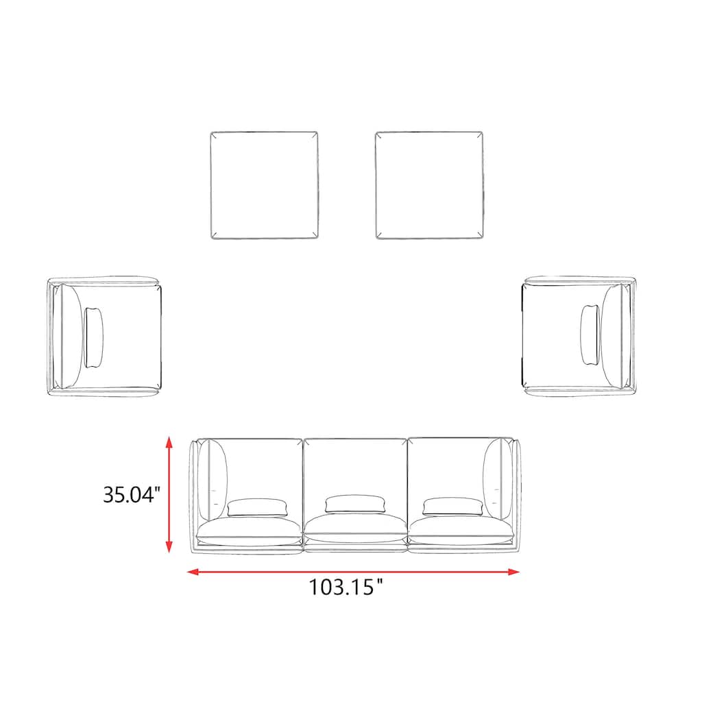 Simon 7pc Multi-Chair Seating Group