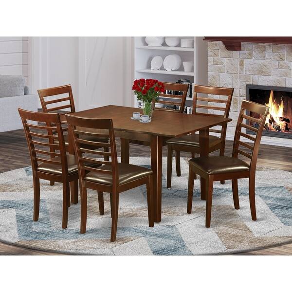 7 Piece Kitchen Nook Dining Set Breakfast Nook And 6 Dining Chairs In Mahogany Pieces Option Overstock 10319880