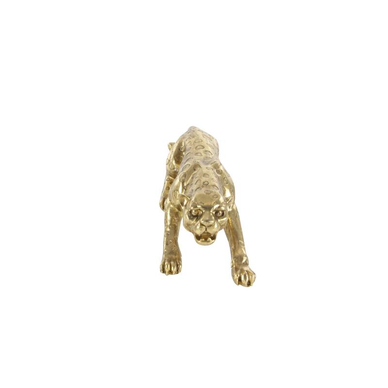 Stylish Polystone Leopard Sculpture - Silver or Gold